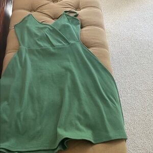 wild fable Emerald Green V-Neck Mini Dress